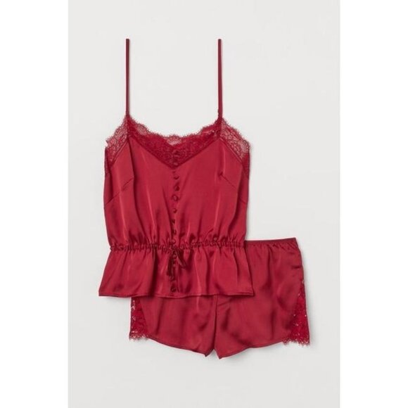 H&M Satin & Lace Pajama Lingerie Set - Picture 2 of 4
